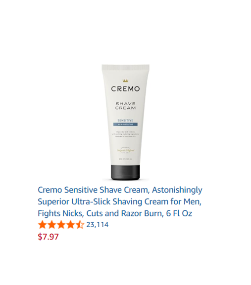Cremo Sensitive Shave Cream