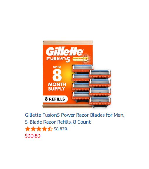Gillette Fusion5 Power Razor Blades for Men