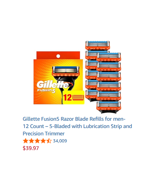 Gillette Fusion5 Razor Blade Refills