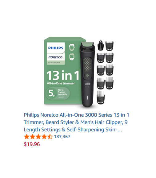 Philips Norelco All-in-One 3000 Series 13 in 1 Trimmer