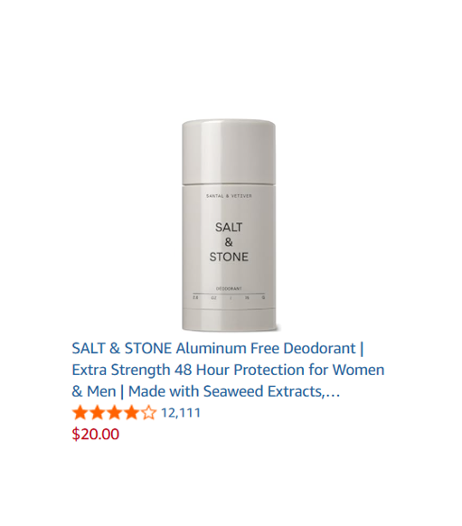 SALT & STONE Aluminum Free Deodorant