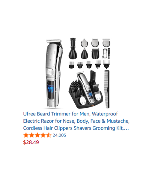 Ufree Waterproof Electric Razor
